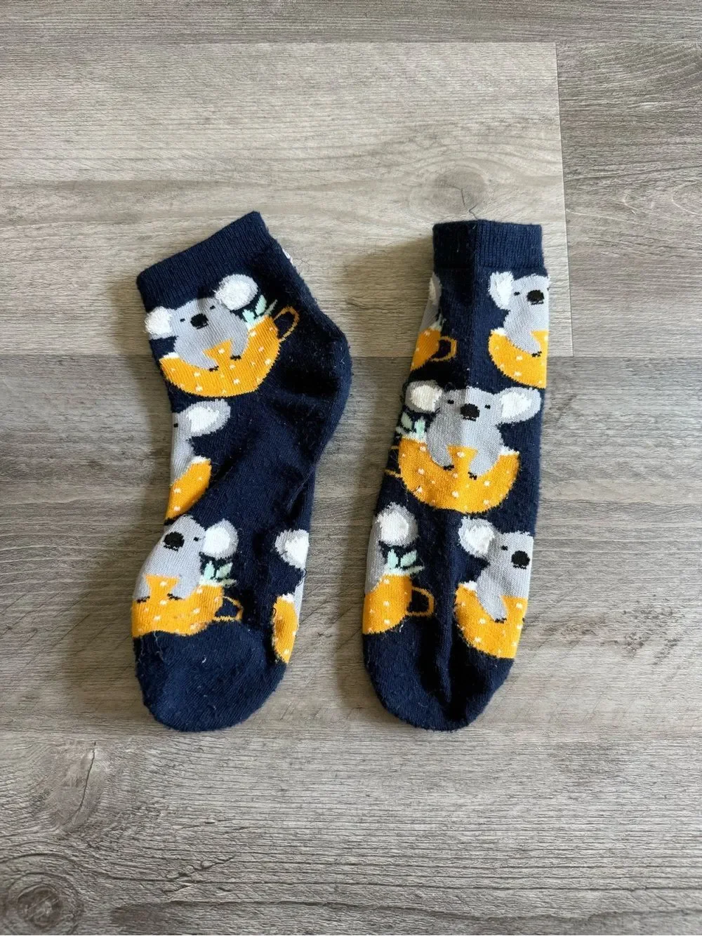 Koala Socks Navy Blue Gray Yellow Good Used Condition Women’s